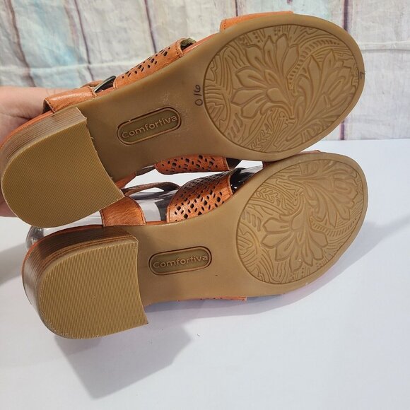 Comfortiva With Pillowtop Womens Open Toe Block Heels Size 7W - Picture 7 of 9